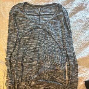 Black white and gray striped sweater